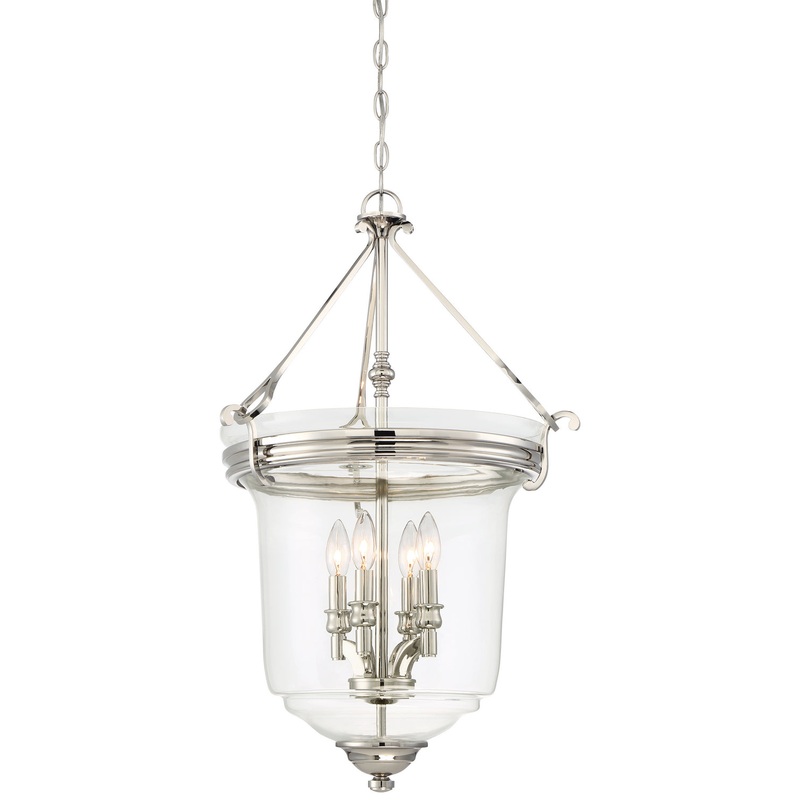 Minka-Lavery 3298-613 Audrey'S Point Four Light Pendant (Convertible To Semi-Flush), Polished Nickel