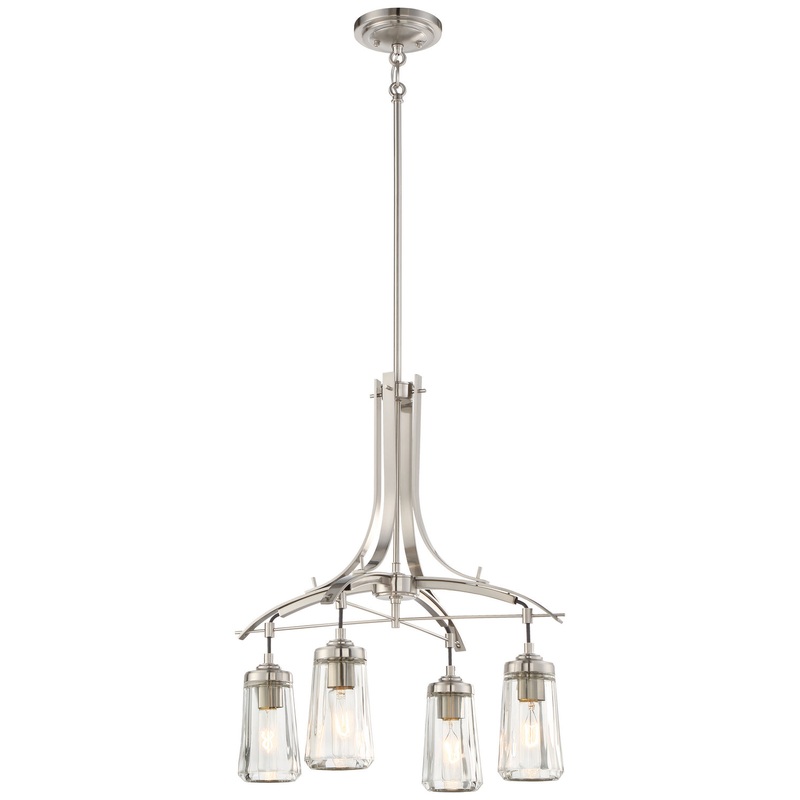 Minka-Lavery 3304-84 Poleis Four Light Chandelier, Brushed Nickel