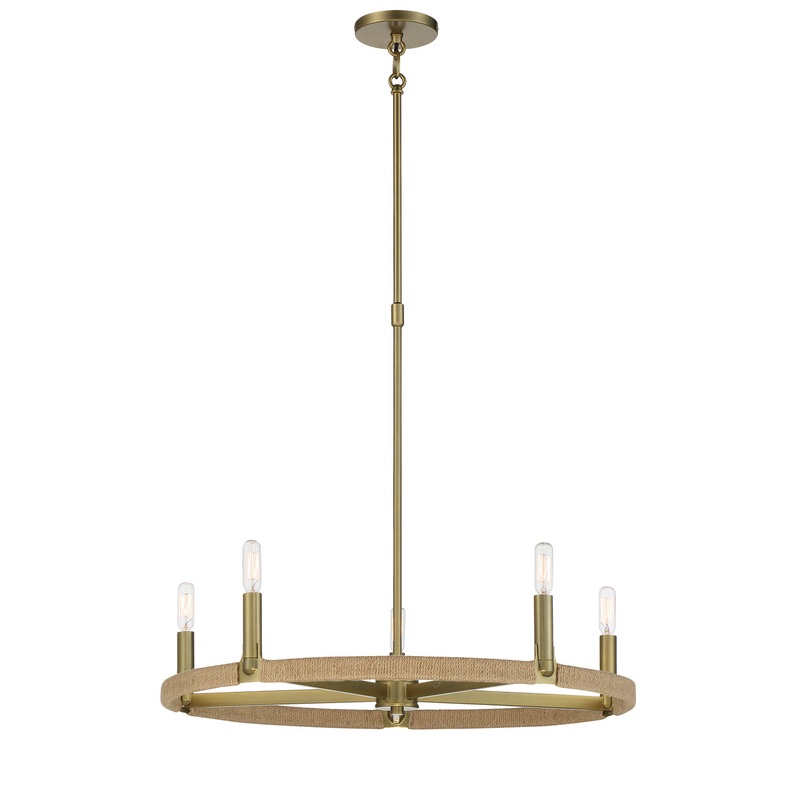 Minka-Lavery 3865-695 Windward Passage Five Light Chandelier, Soft Brass