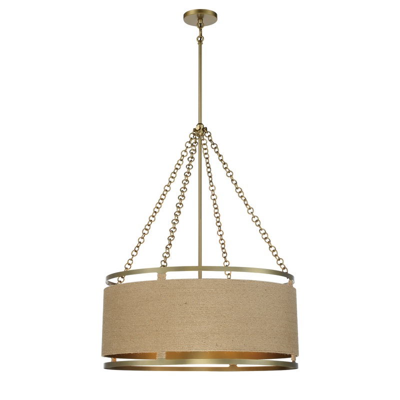Minka-Lavery 3866-695 Windward Passage Six Light Pendant, Soft Brass