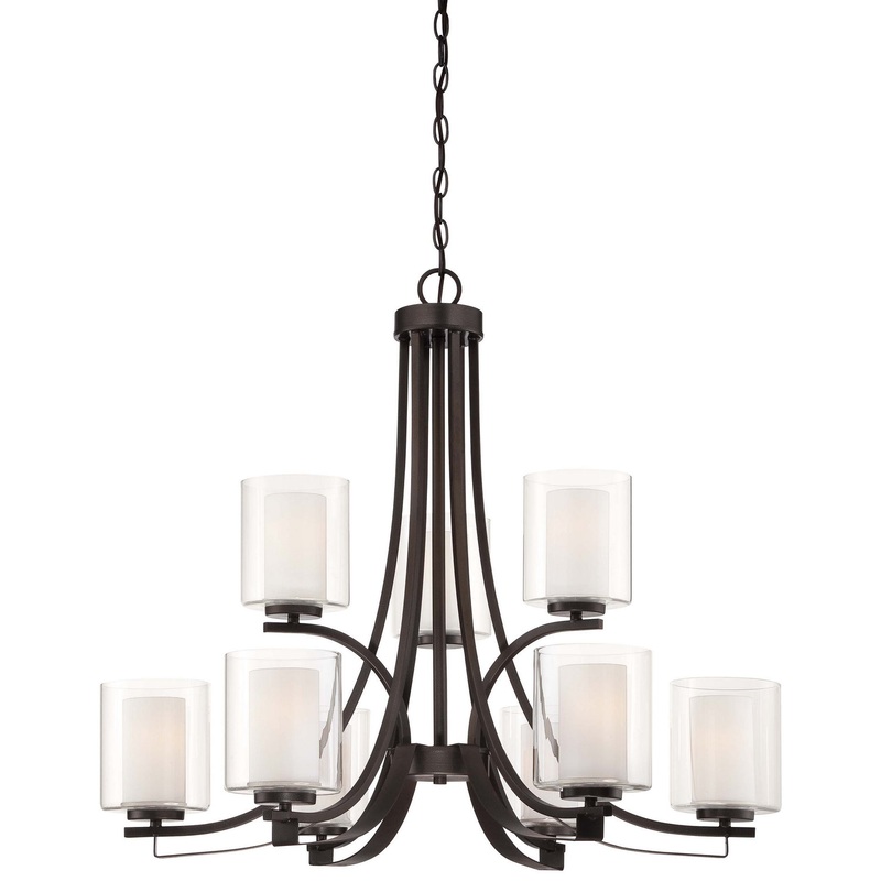 Minka-Lavery 4109-172 Parsons Studio Nine Light Chandelier, Smoked Iron