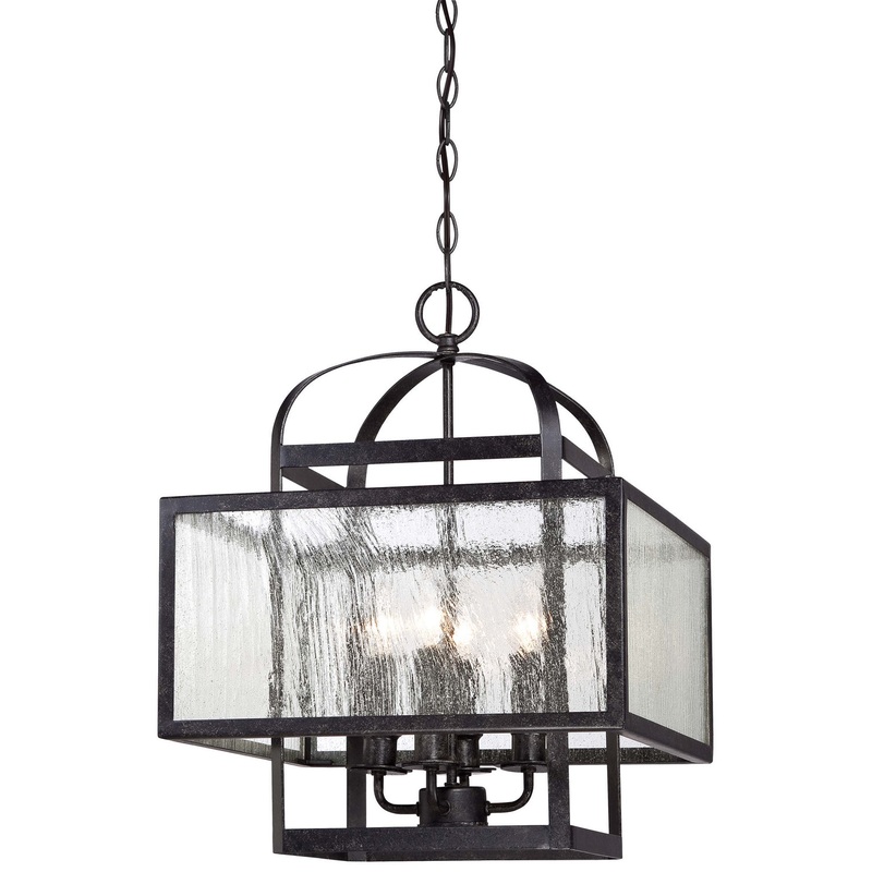 Minka-Lavery 4875-283 Camden Square Four Light Mini Chandelier, Aged Charcoal