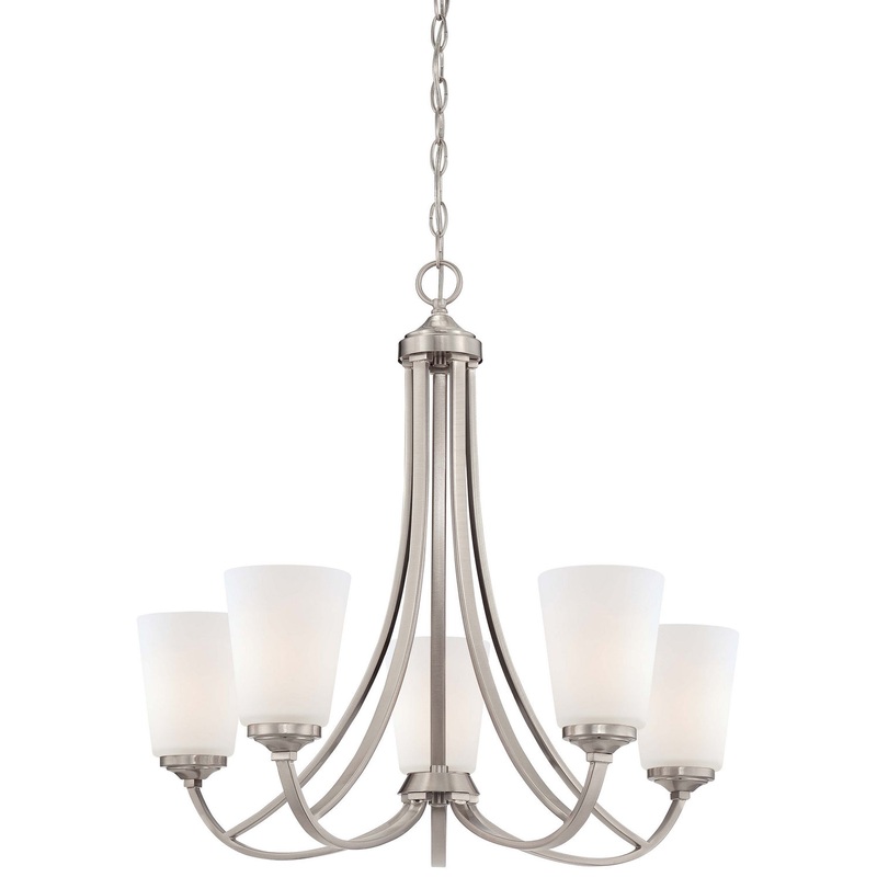 Minka-Lavery 4965-84 Overland Park Five Light Chandelier, Brushed Nickel