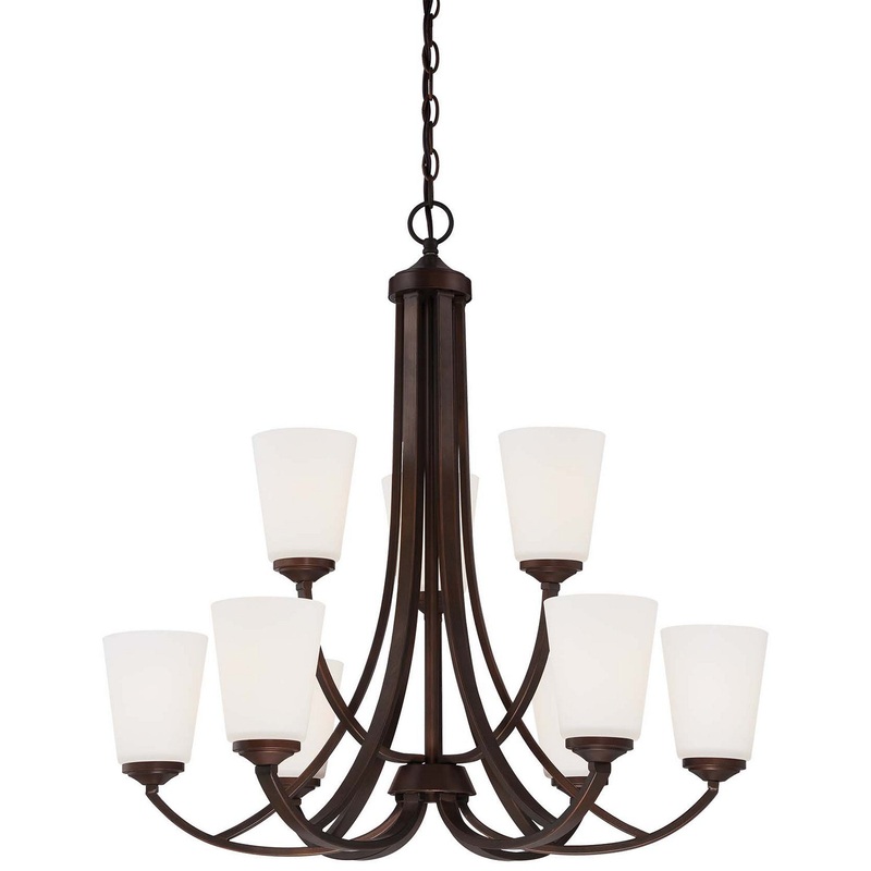 Minka-Lavery 4969-284 Overland Park Nine Light Chandelier, Vintage Bronze