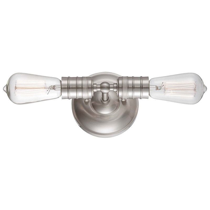 Minka-Lavery 5130-84 Downtown Edison Two Light Wall Mount, Brushed Nickel