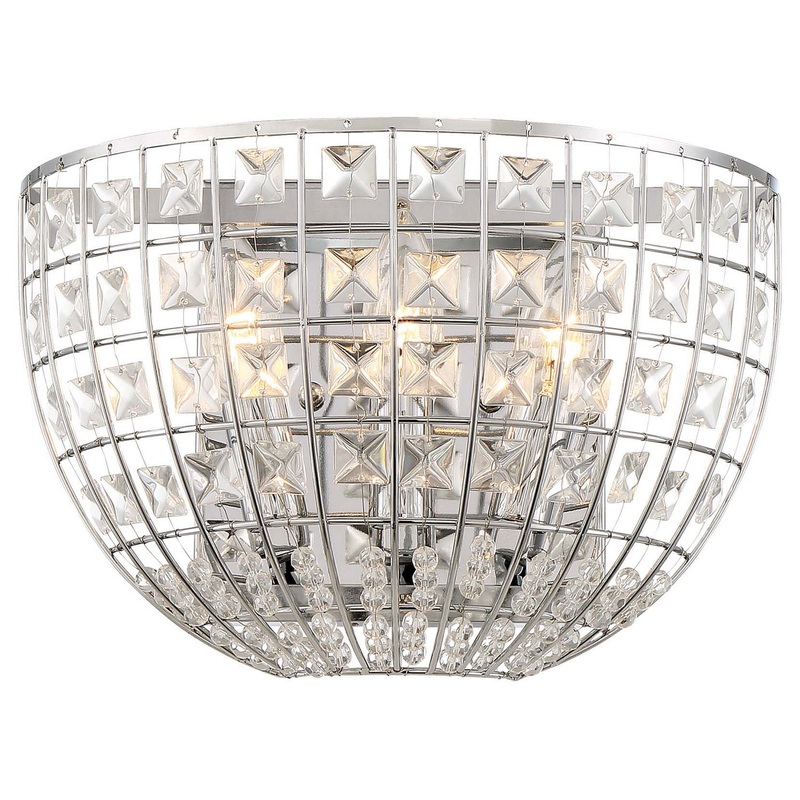 Minka-Lavery 2370-77 Palermo Three Light Wall Sconce, Chrome