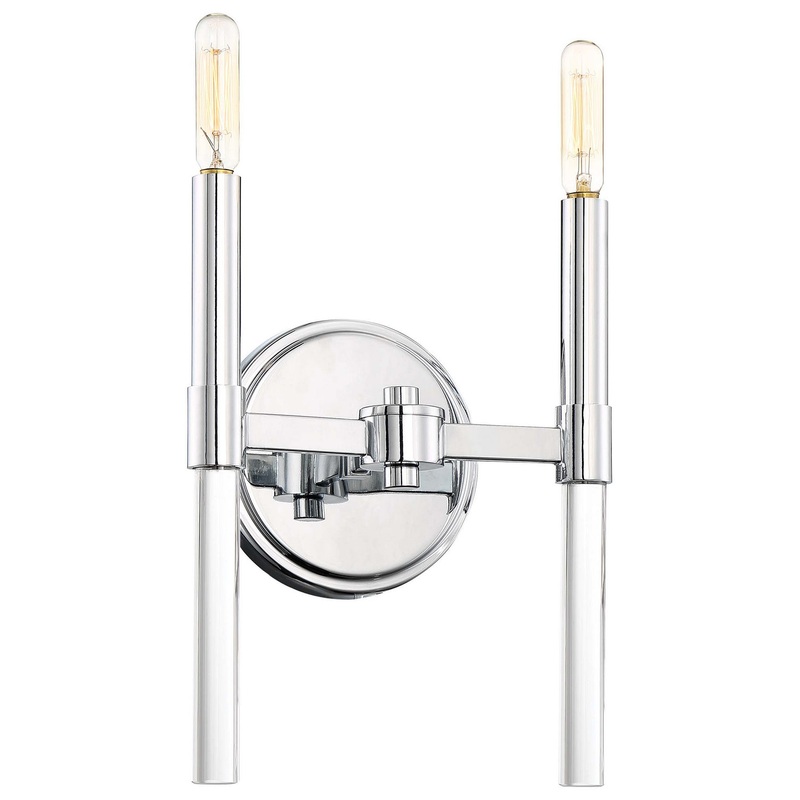 Minka-Lavery 3092-77 Pillar Two Light Wall Sconce, Chrome