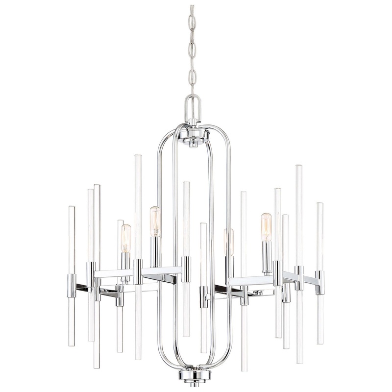 Minka-Lavery 3094-77 Pillar Four Light Chandelier, Chrome