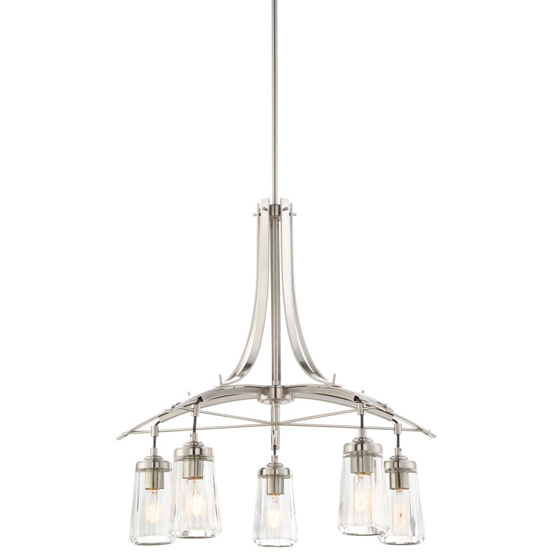Minka-Lavery 3305-84 Poleis Five Light Chandelier, Brushed Nickel