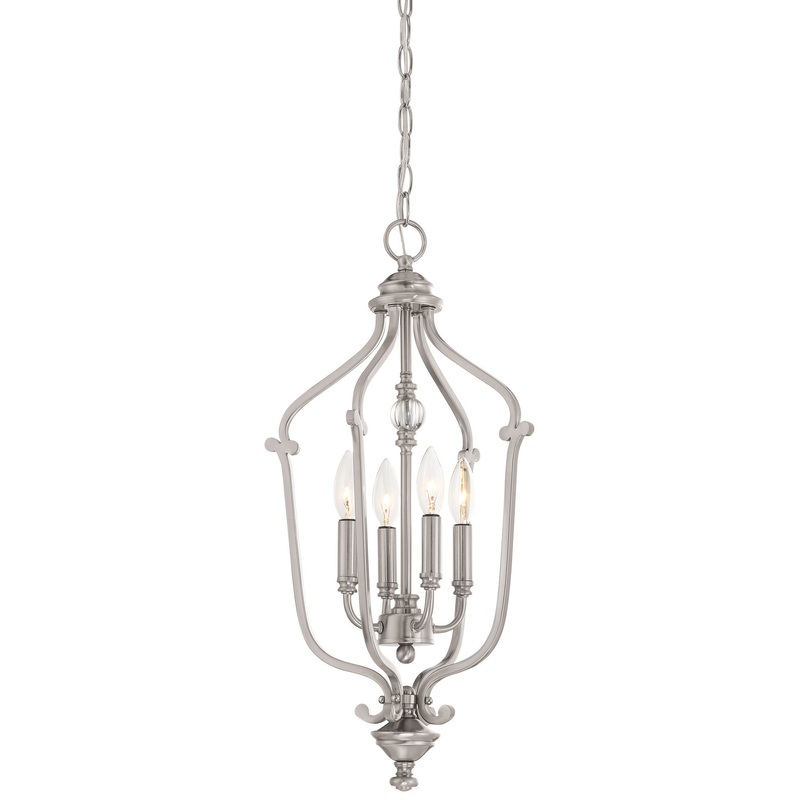 Minka-Lavery 3331-84 Savannah Row Four Light Foyer Pendant, Brushed Nickel