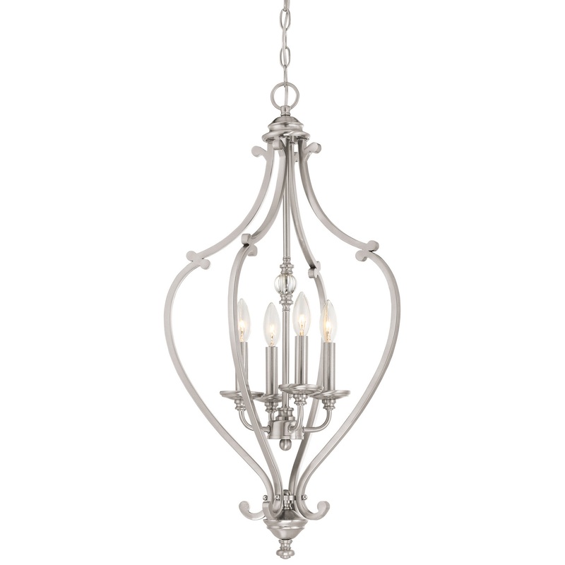 Minka-Lavery 3333-84 Savannah Row Four Light Chandelier, Brushed Nickel