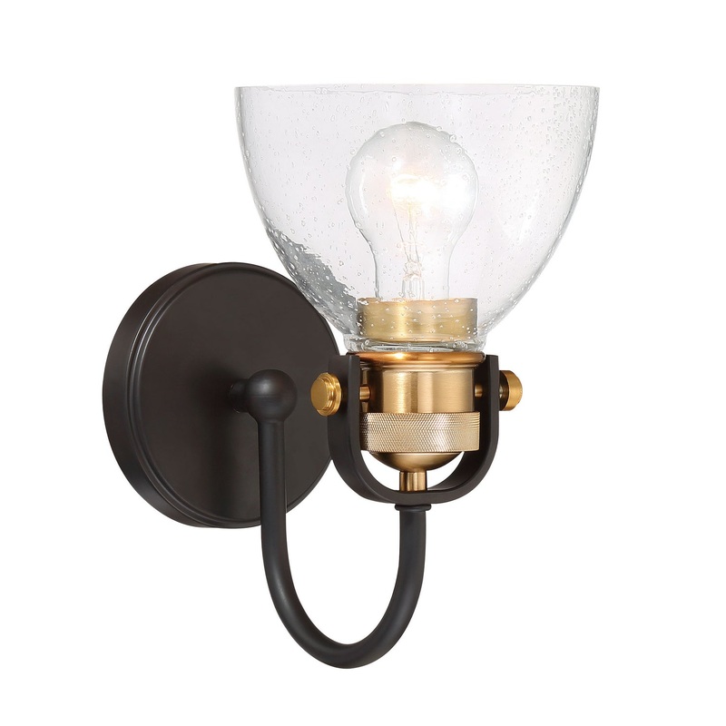 Minka-Lavery 3361-416 Monico One Light Bath, Bronze W/Natural Brushed Brass