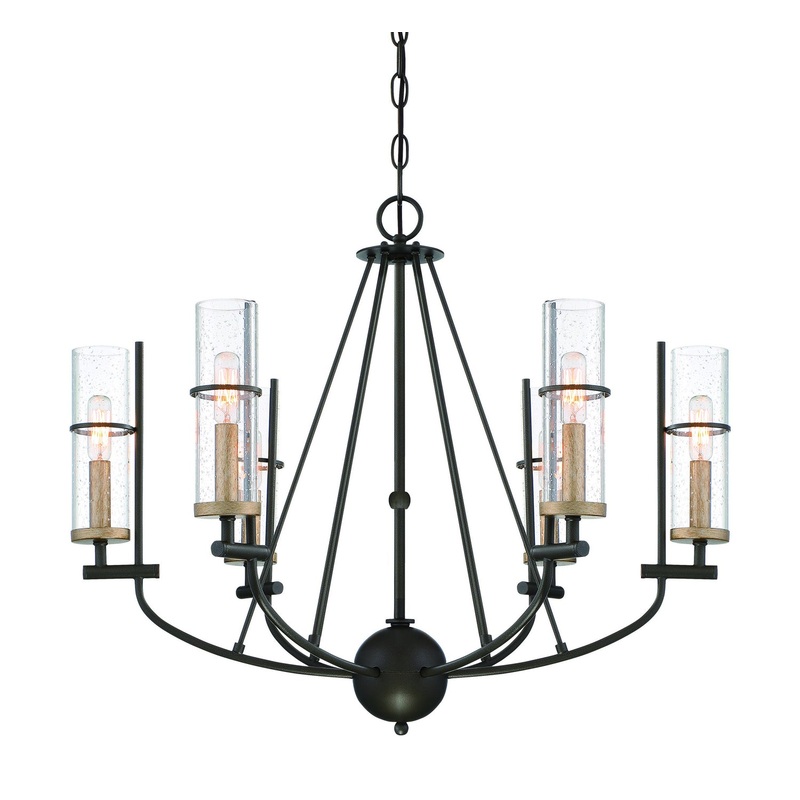 Minka-Lavery 4087-107 Sussex Court Six Light Chandelier, Smoked Iron W/Aged Gold