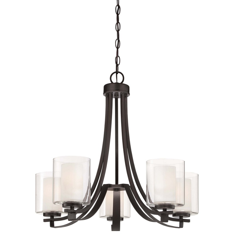 Minka-Lavery 4105-172 Parsons Studio Five Light Chandelier, Smoked Iron