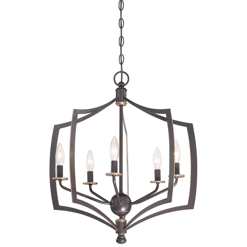 Minka-Lavery 4375-579 Middletown Five Light Chandelier, Downton Bronze With Gold Highlights