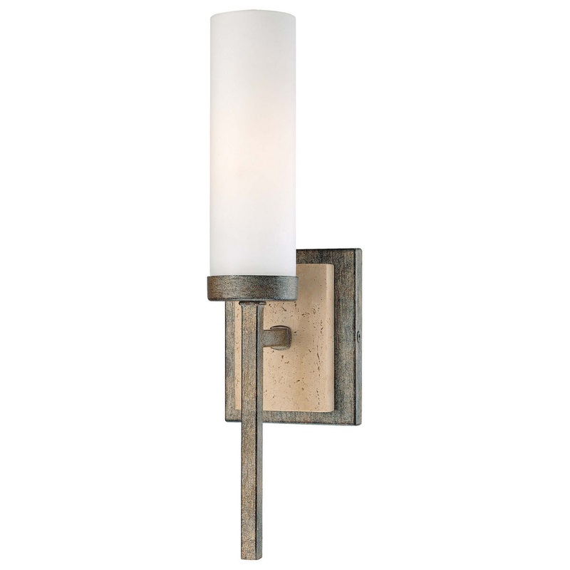 Minka-Lavery 4460-273 Compositions One Light Wall Sconce, Aged Patina Iron