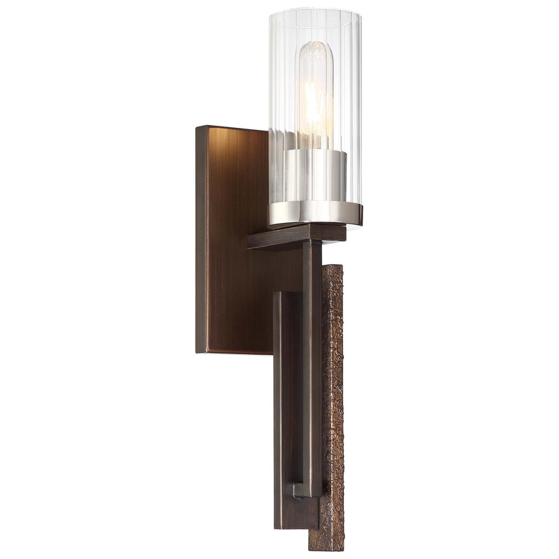 Minka-Lavery 4600-101 Maddox Roe One Light Wall Sconce, Iron Ore W/Gold Dust Highlight