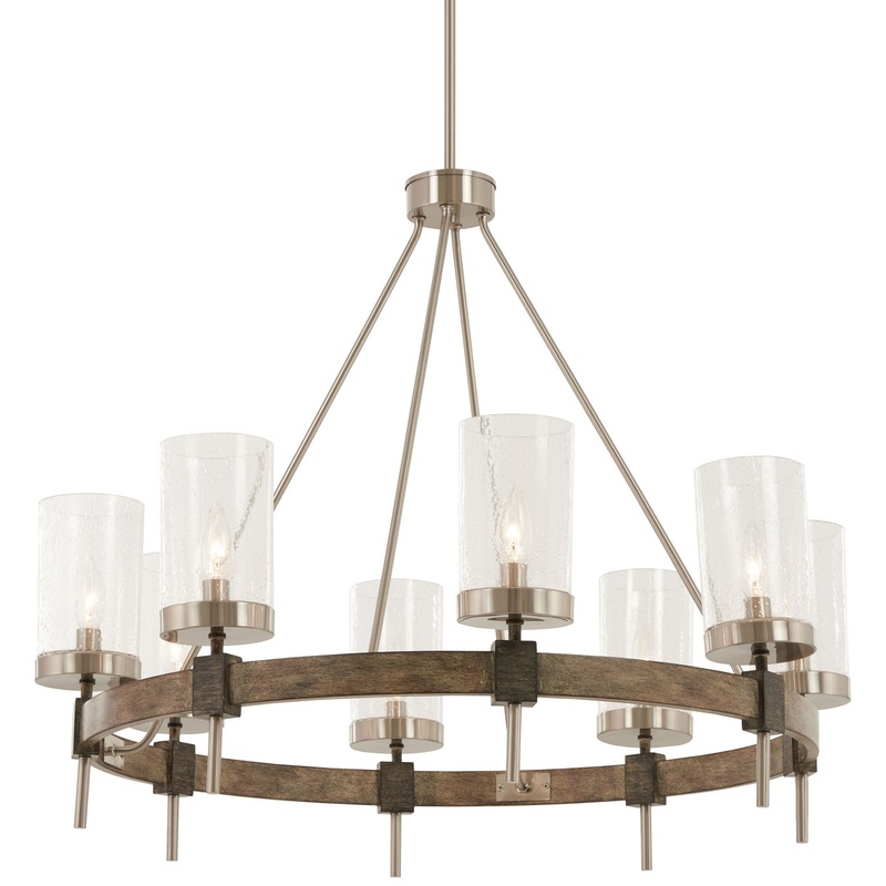 Minka-Lavery 4638-106 Bridlewood Eight Light Chandelier, Stone Grey W/Brushed Nickel