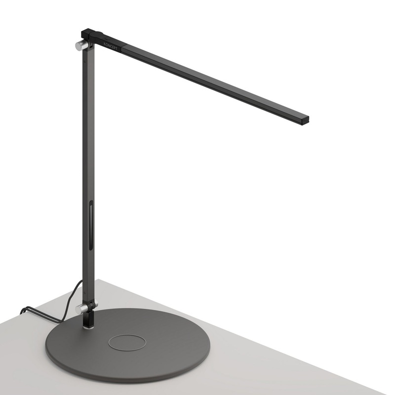 Koncept AR1000-CD-MBK-QCB Z-Bar LED Desk Lamp, Metallic Black