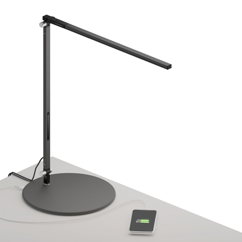 Koncept AR1000-CD-MBK-USB Z-Bar LED Desk Lamp, Metallic Black