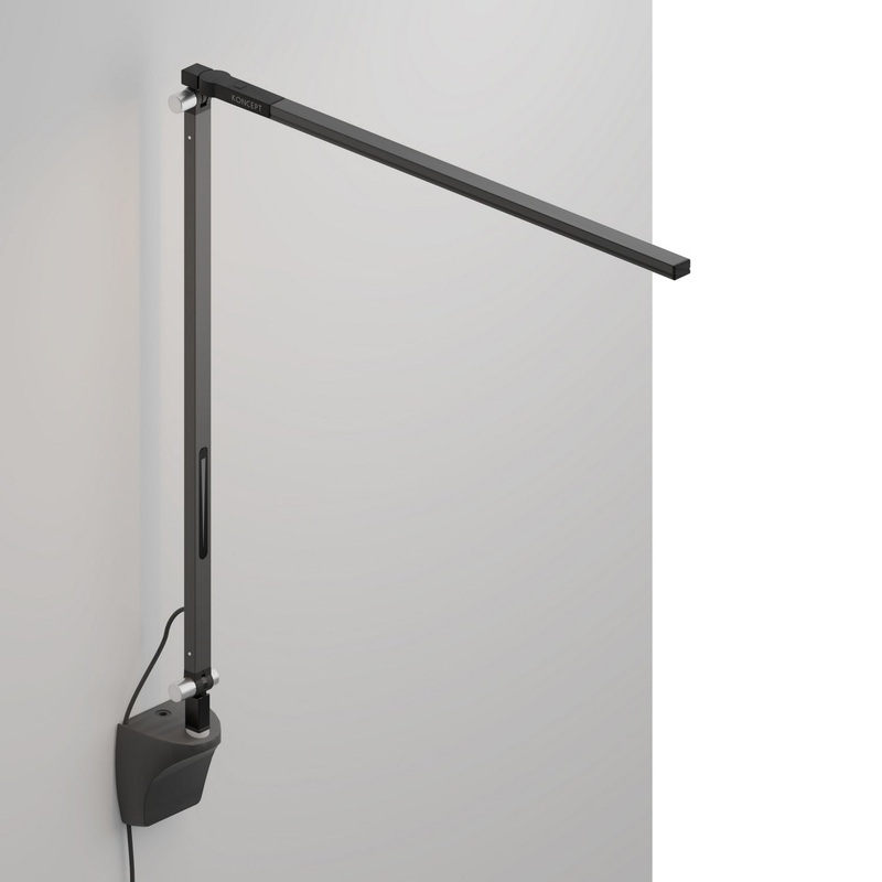 Koncept AR1000-CD-MBK-WAL Z-Bar LED Desk Lamp, Metallic Black