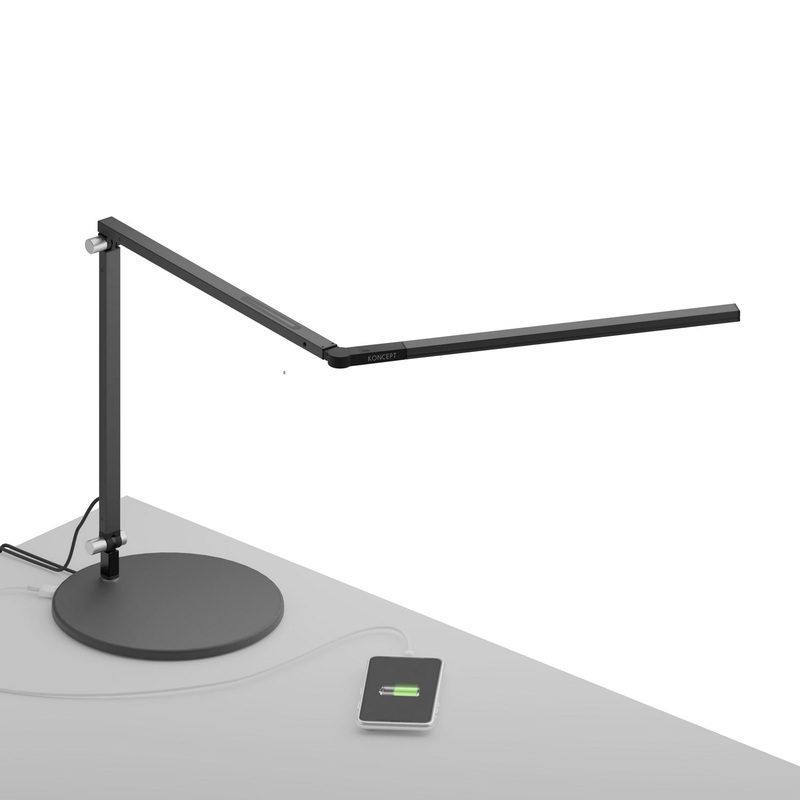 Koncept AR3100-WD-MBK-USB Z-Bar LED Desk Lamp, Metallic Black