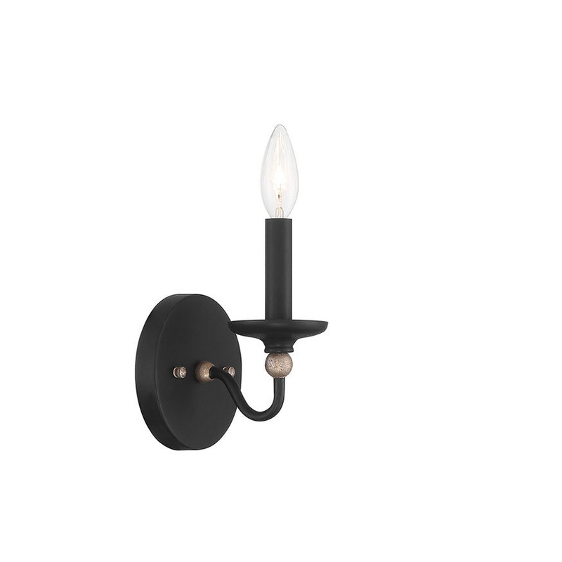 Minka-Lavery 1041-677 Westchester County One Light Wall Sconce, Sand Coal With Skyline Gold Leaf