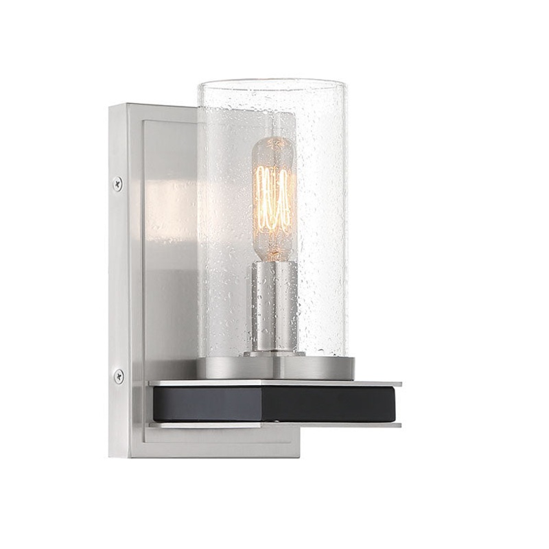 Minka-Lavery 1051-691 Cole'S Crossing One Light Wall Sconce, Coal With Brushed Nickel
