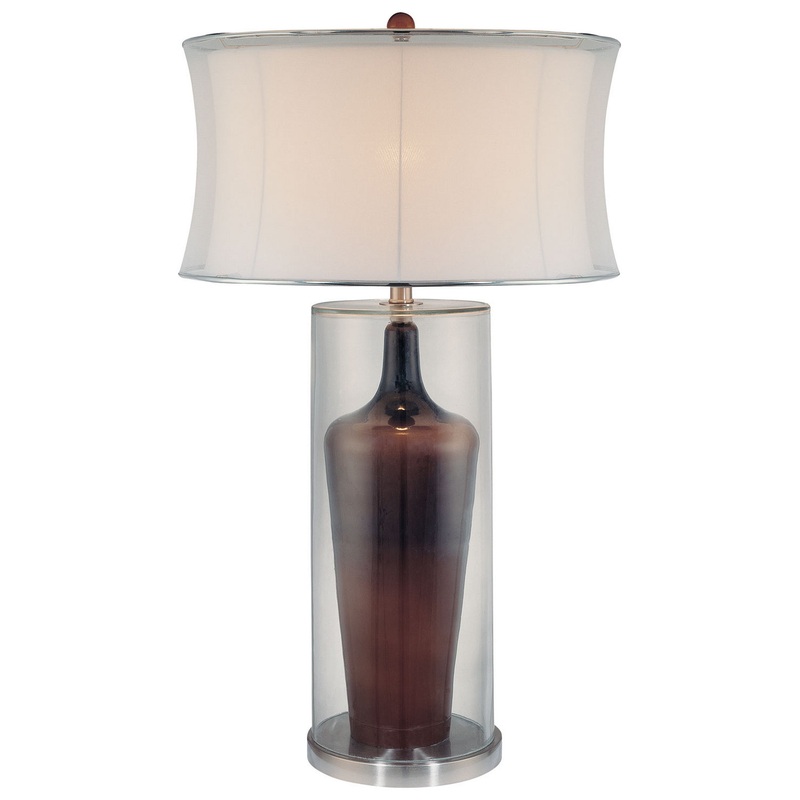 Minka-Lavery 10513-0 One Light Table Lamp, Clear/Brown Inside