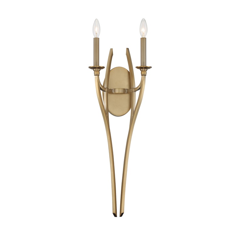 Minka-Lavery 1092-740 Covent Park Two Light Wall Sconce, Brushed Honey Gold