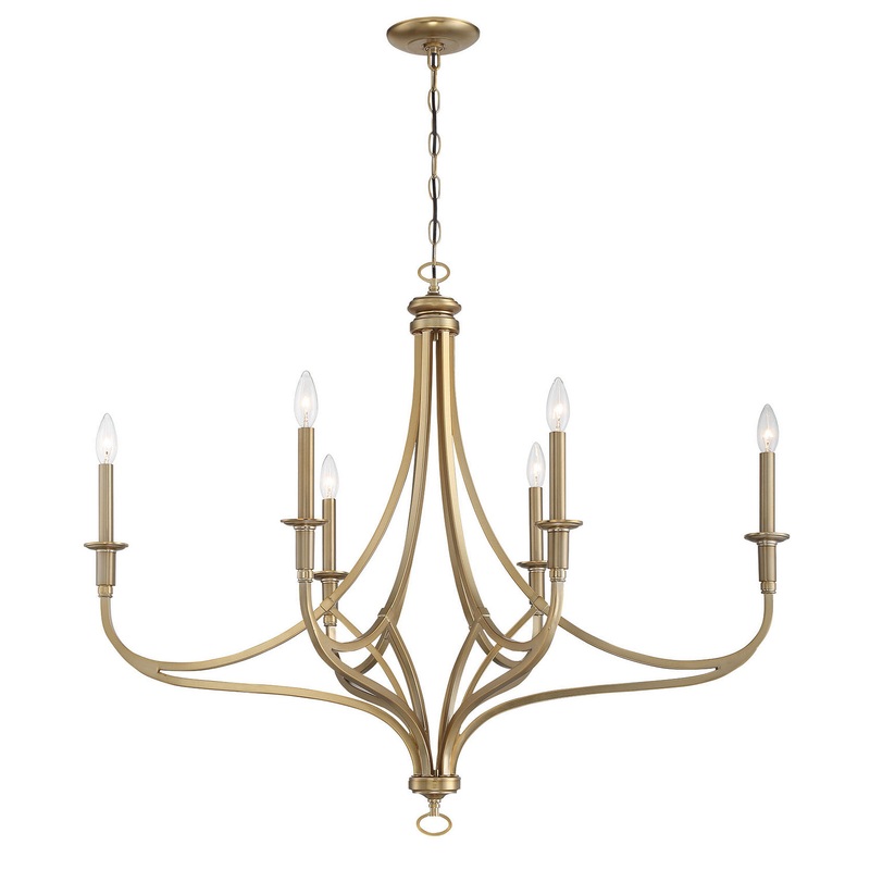 Minka-Lavery 1097-740 Covent Park Six Light Chandelier, Brushed Honey Gold