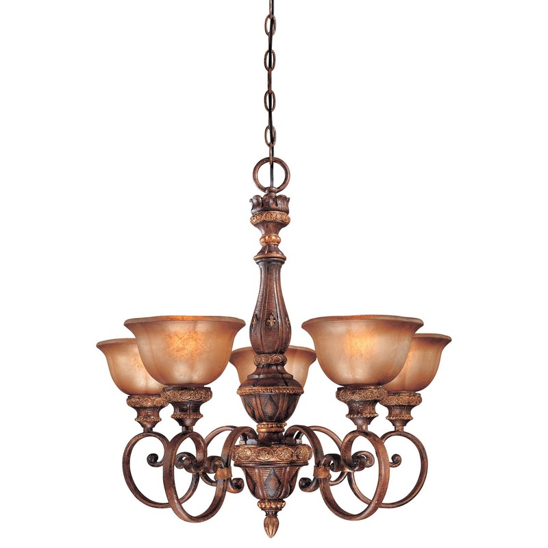Minka-Lavery 1355-177 Illuminati Five Light Chandelier, Illuminati Bronze