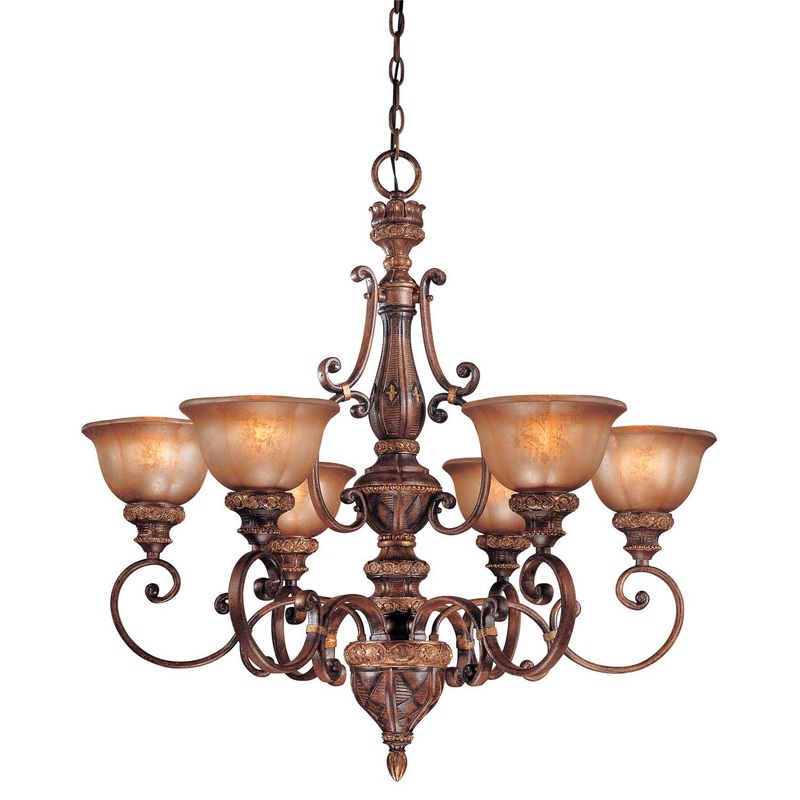 Minka-Lavery 1356-177 Illuminati Six Light Chandelier, Illuminati Bronze