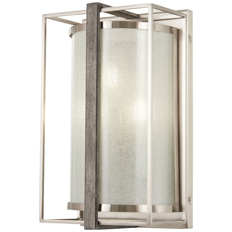 Minka-Lavery 3563-098 Tyson'S Gate Three Light Wall Sconce, Brushed Nickel W/Shale Wood