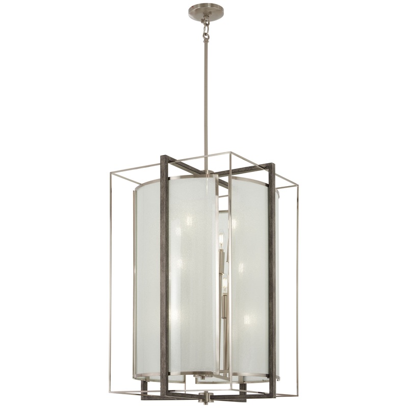 Minka-Lavery 3569-098 Tyson'S Gate 12 Light Pendant, Brushed Nickel W/Shale Wood