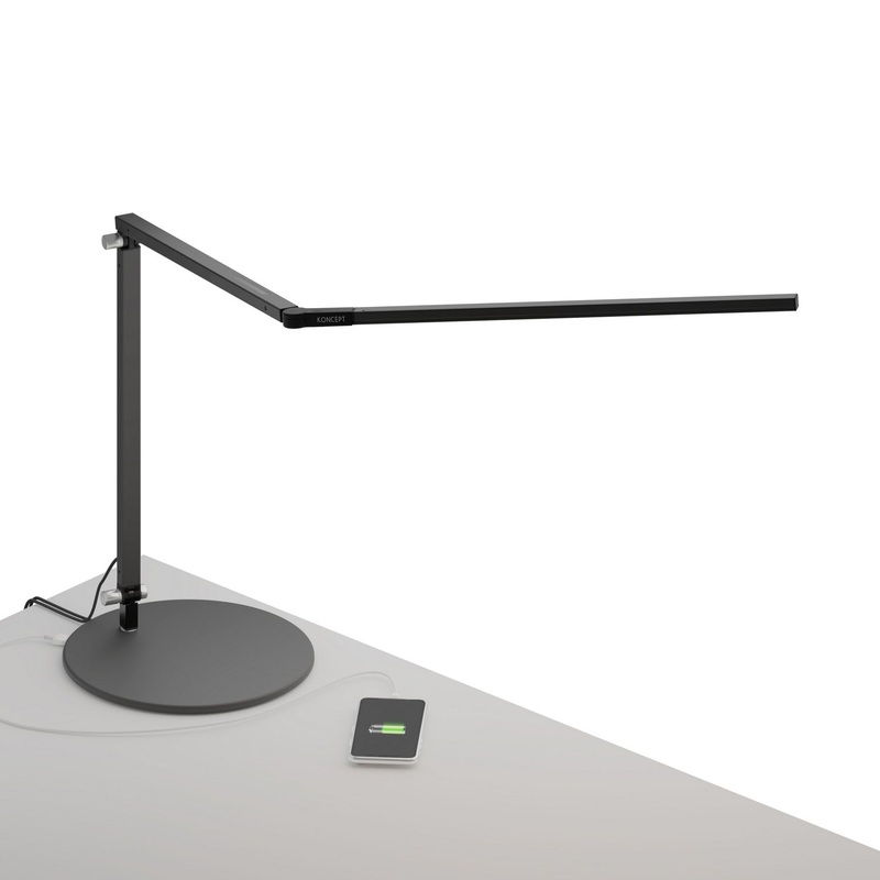 Koncept AR3000-CD-MBK-USB Z-Bar LED Desk Lamp, Metallic Black