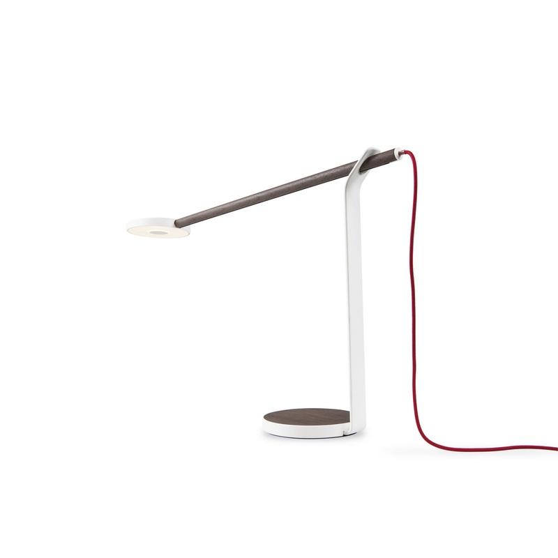 Koncept GR1-W-WNR-MWT-DSK Gravy LED Desk Lamp, Walnut/Matte White