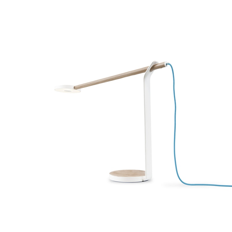 Koncept GR1-W-WOB-MWT-DSK Gravy LED Desk Lamp, White Oak/Matte White