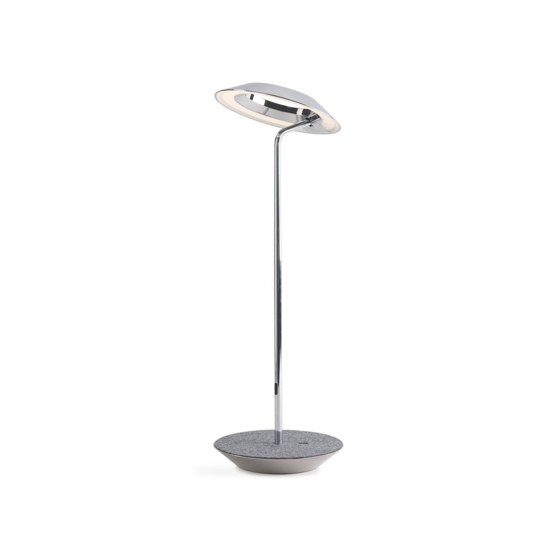 Koncept RYO-SW-CRM-OXF-DSK Royyo LED Desk Lamp, Chrome Body, Oxford Felt