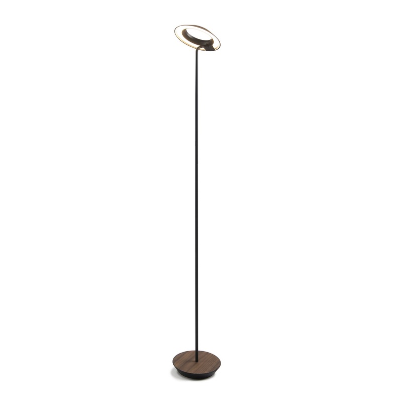 Koncept RYO-SW-MTB-OWT-FLR Royyo LED Floor Lamp, Matte Black Body, Oiled Walnut