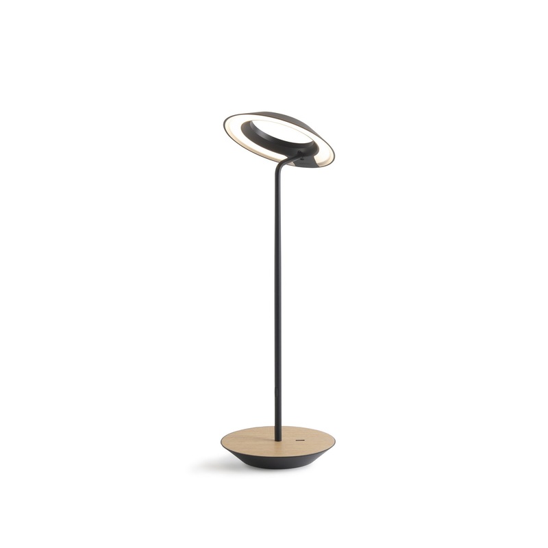 Koncept RYO-SW-MTB-WOK-DSK Royyo LED Desk Lamp, Matte Black Body, White Oak