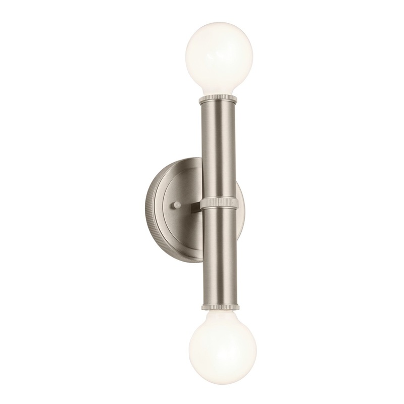 Kichler 55159NI Torche Two Light Wall Sconce, Brushed Nickel