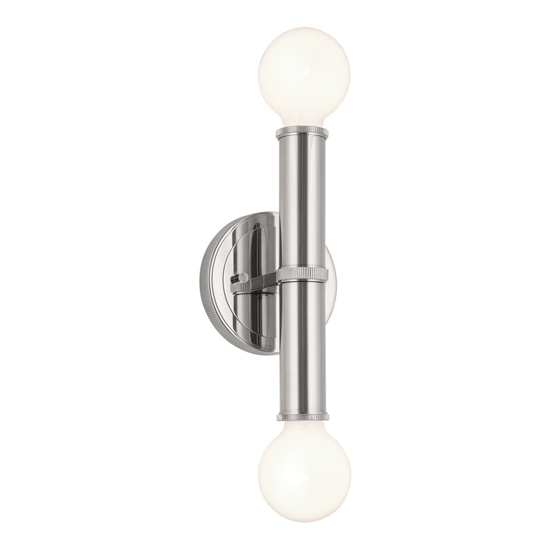 Kichler 55159PN Torche Two Light Wall Sconce, Polished Nickel