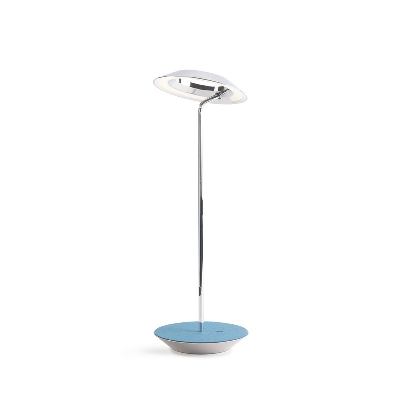 Koncept RYO-SW-CRM-AZF-DSK Royyo LED Desk Lamp, Chrome Body, Azure Felt
