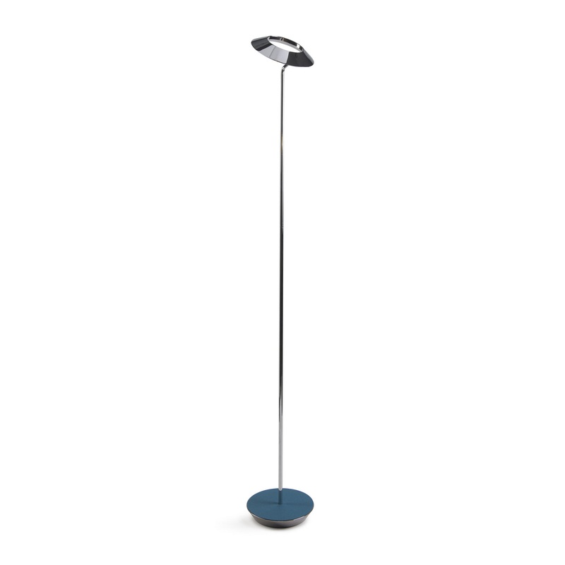 Koncept RYO-SW-CRM-AZF-FLR Royyo LED Floor Lamp, Chrome Body, Azure Felt