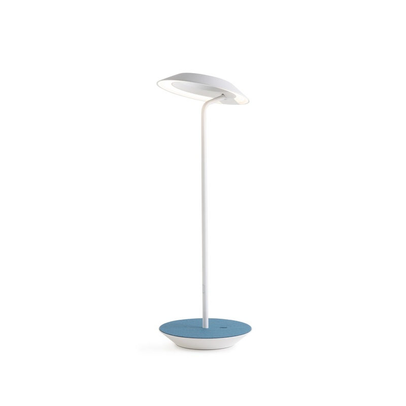 Koncept RYO-SW-MWT-AZF-DSK Royyo LED Desk Lamp, Matte White Body, Azure Felt