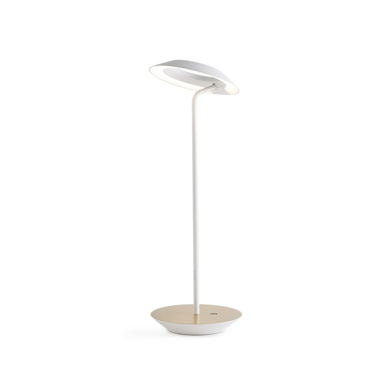 Koncept RYO-SW-MWT-BRS-DSK Royyo LED Desk Lamp, Matte White Body, Brass