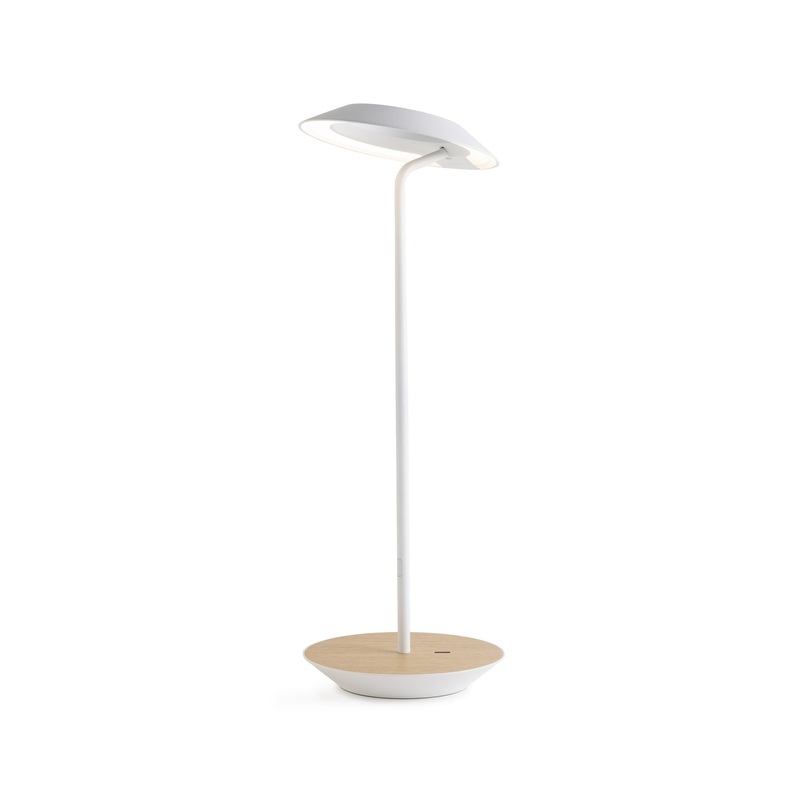 Koncept RYO-SW-MWT-WOK-DSK Royyo LED Desk Lamp, Matte White Body, White Oak