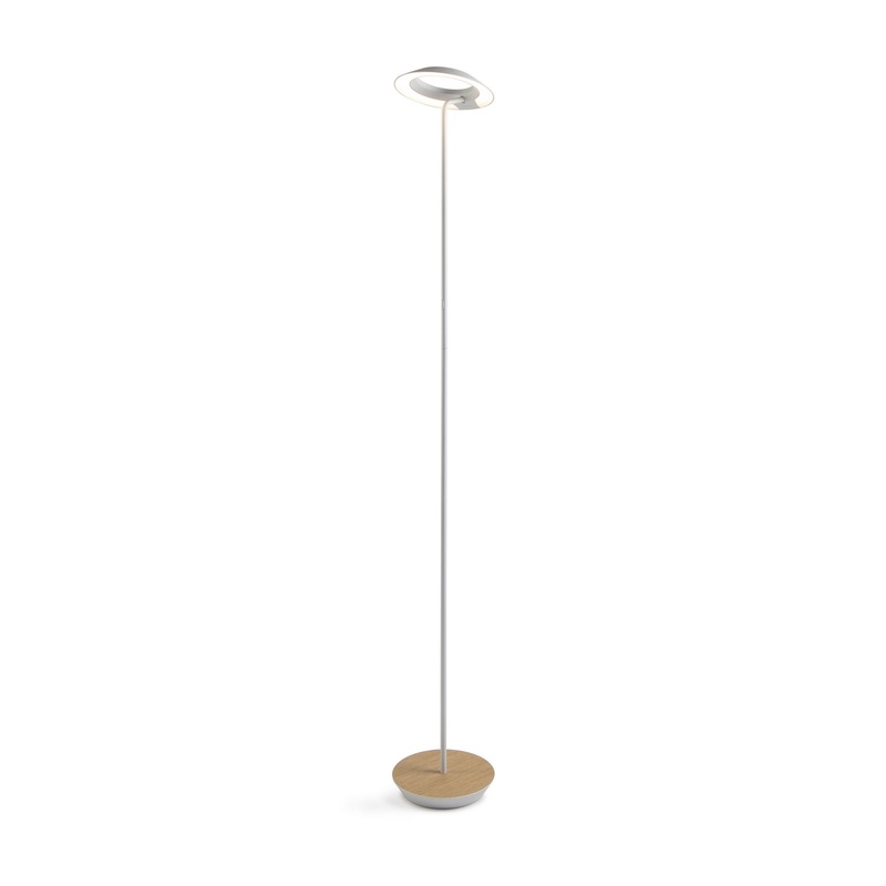Koncept RYO-SW-MWT-WOK-FLR Royyo LED Floor Lamp, Matte White Body, White Oak