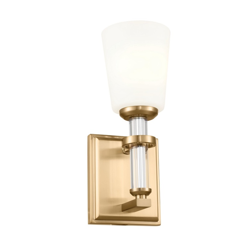 Kichler 55145BNB Rosalind One Light Wall Sconce, Brushed Natural Brass